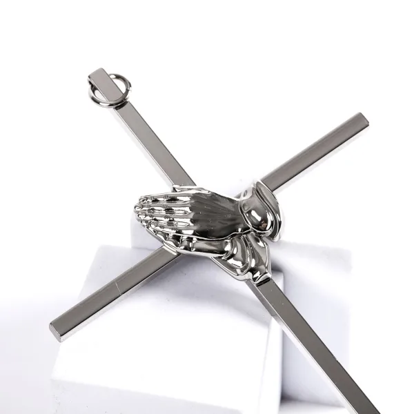 Wall Cross Praying hands silver- Swanson Christian Products