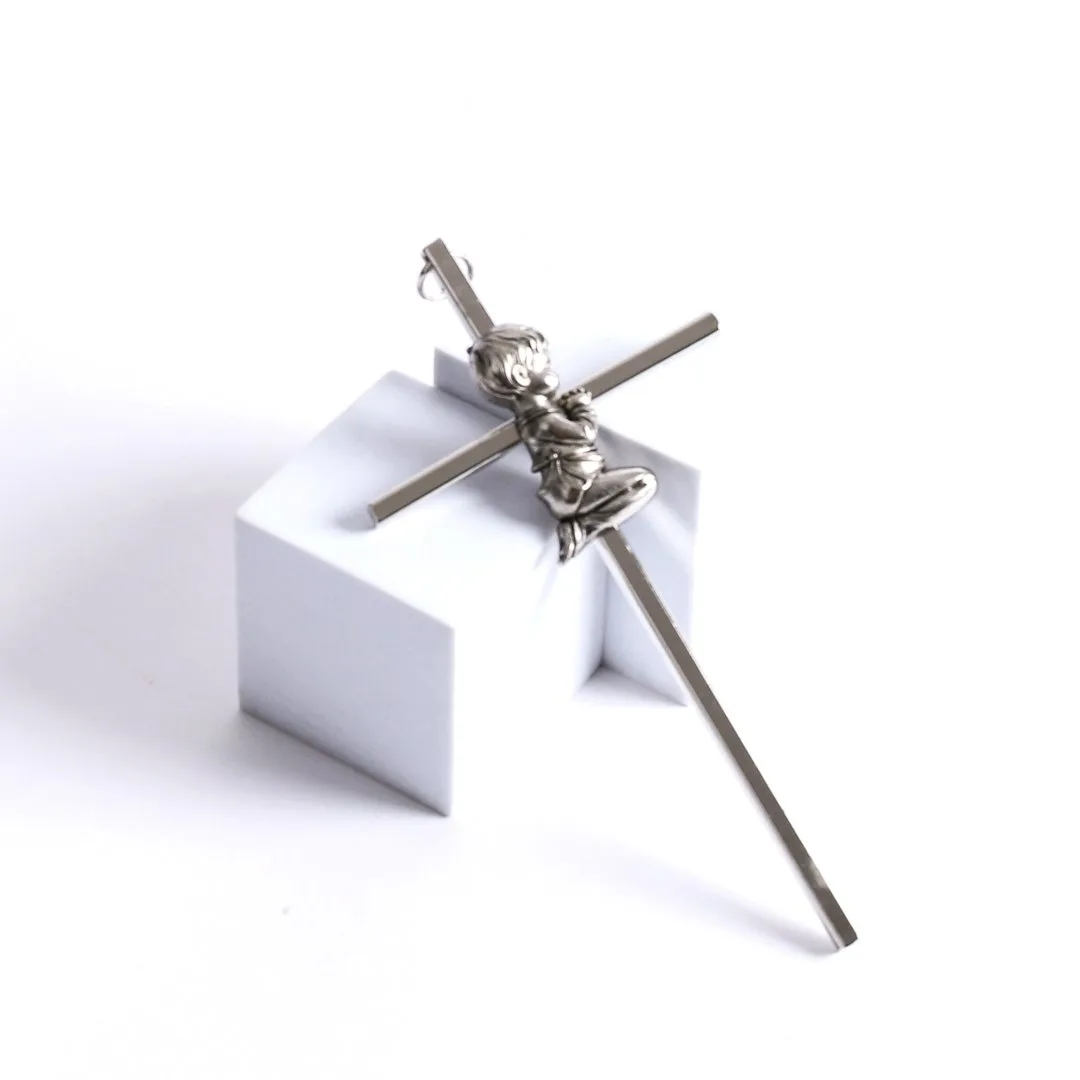 Wall Cross Praying Baby silver- Swanson Christian Products