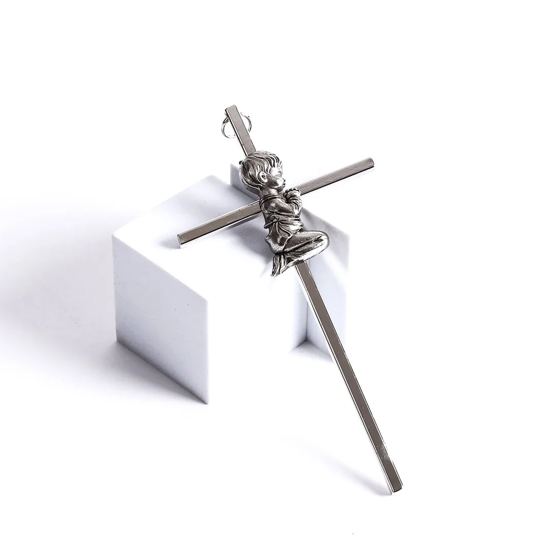 Wall Cross Praying Baby silver- Swanson Christian Products