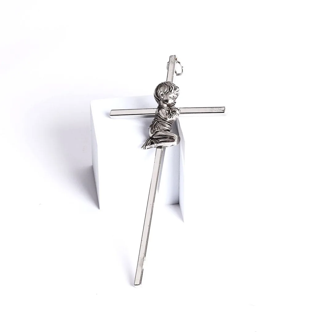 Wall Cross Praying Baby silver- Swanson Christian Products