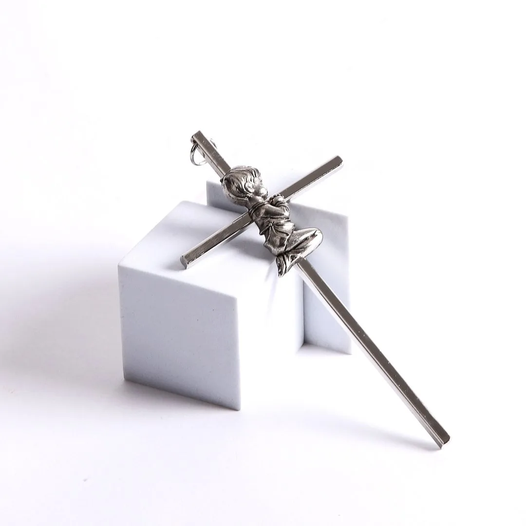 Wall Cross Praying Baby silver- Swanson Christian Products