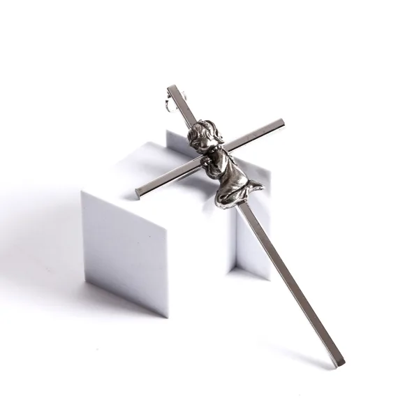 Wall Cross Praying hands silver- Swanson Christian Products