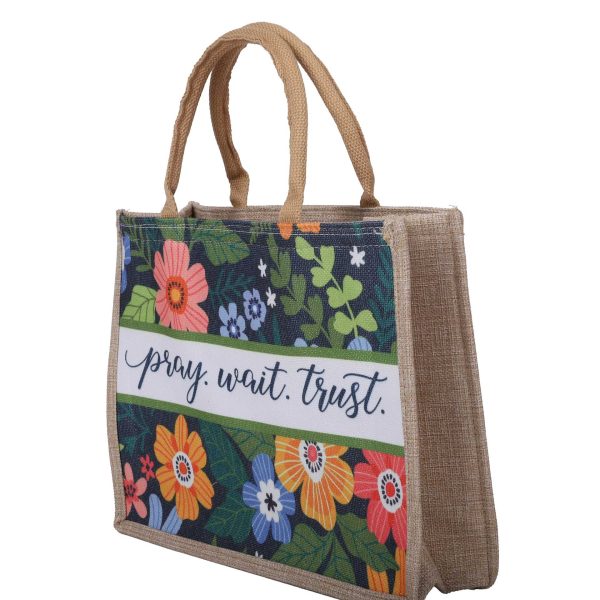 Woven Canvas Tote - Pray Wait Trust | Swanson Christian Products
