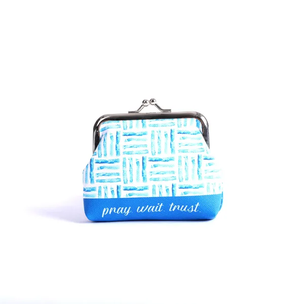 Coin Purse - Pray Wait Trust Blue | Swanson Christian Products