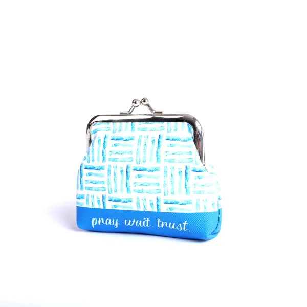 Coin Purse - Pray Wait Trust Blue | Swanson Christian Products
