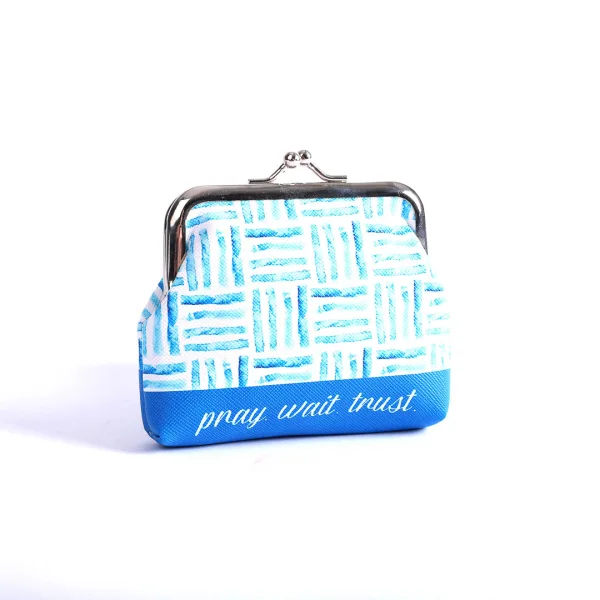Coin Purse - Pray Wait Trust Blue | Swanson Christian Products