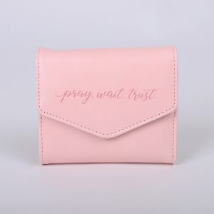 Wallet PU Leather Women’s Pray Wait Trust Pink