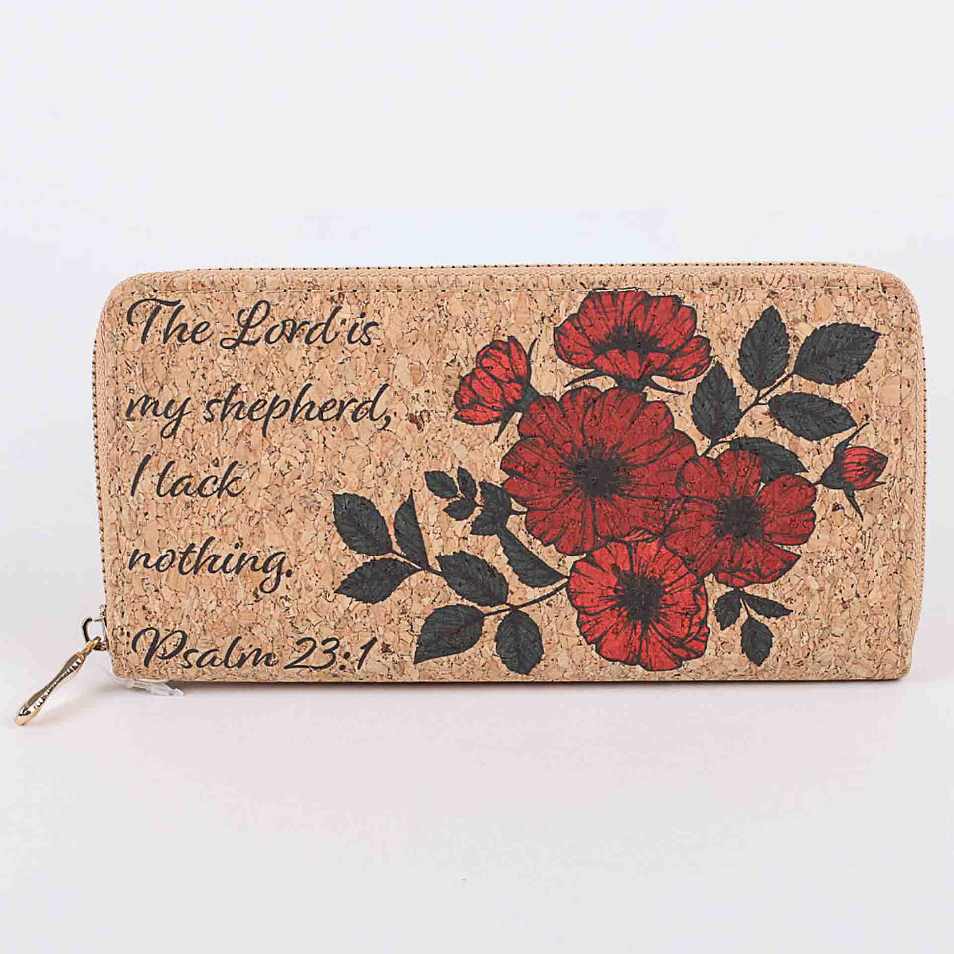 Women's Wallet - Cork - Psalm 23:1