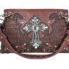 Fashion Conceal carry Purse Cross L.Brown/DK. Brown- Swanson Christian Products