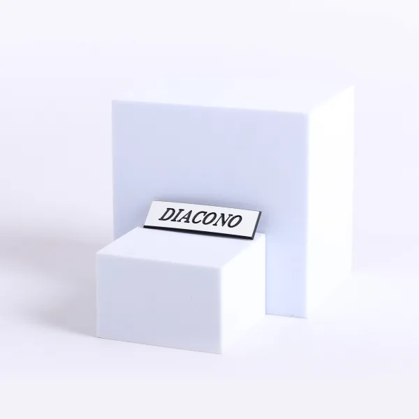 Badge Engraved - Spanish Diacono/Deacon - White Pin | Swanson Christian Products
