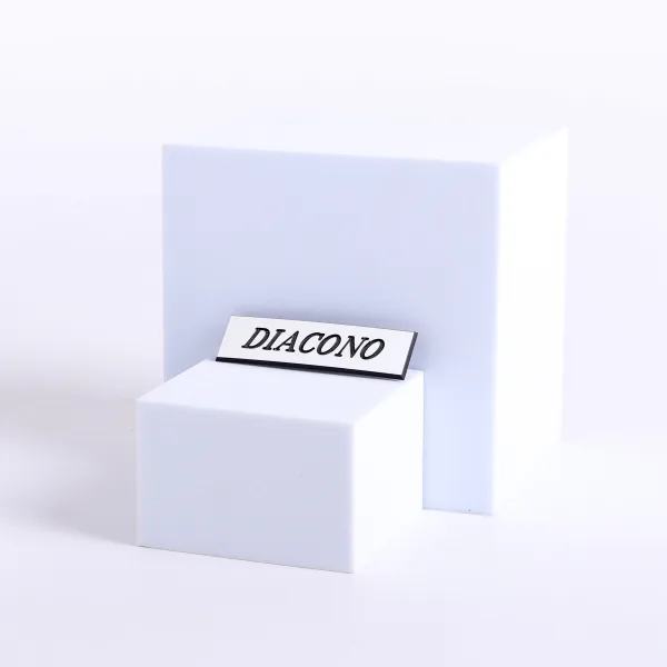 Badge Engraved - Spanish Diacono/Deacon - White Pin | Swanson Christian Products