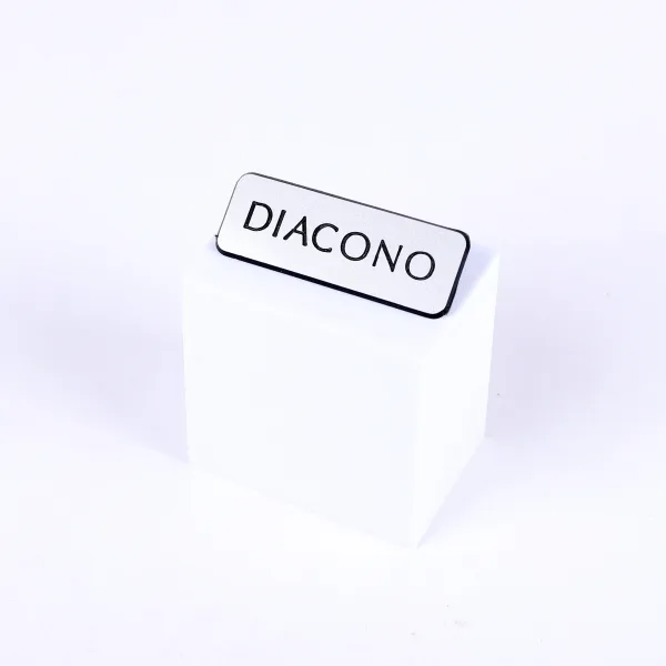 Badge Engraved - Spanish Contemporary Diacono/Deacon - Silver | Swanson Christian Products