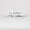 Engraved Sign Clergy Official Business Adhesive Back White- Swanson Christian Products
