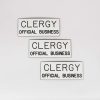 Engraved Sign Clergy Official Business Adhesive Back White- Swanson Christian Products