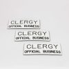 Engraved Sign Clergy Official Business Adhesive Back White- Swanson Christian Products
