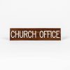 Engraved Sign Church Office Adhesive Back Walnut- Swanson Christian Products