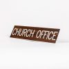 Engraved Sign Church Office Adhesive Back Walnut- Swanson Christian Products