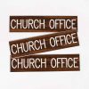 Engraved Sign Church Office Adhesive Back Walnut- Swanson Christian Products