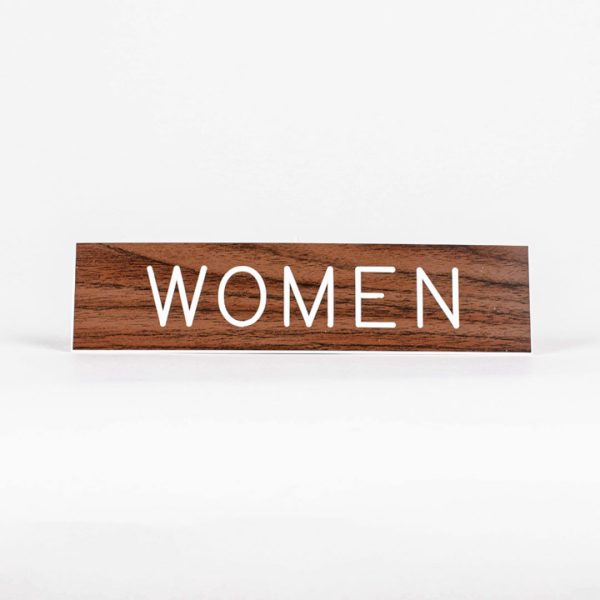 Engraved Sign Women Adhesive Back Walnut- Swanson Christian Products