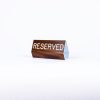 Engraved Pew Sign- Reserved Walnut Grain Plastic- Swanson Christian Products