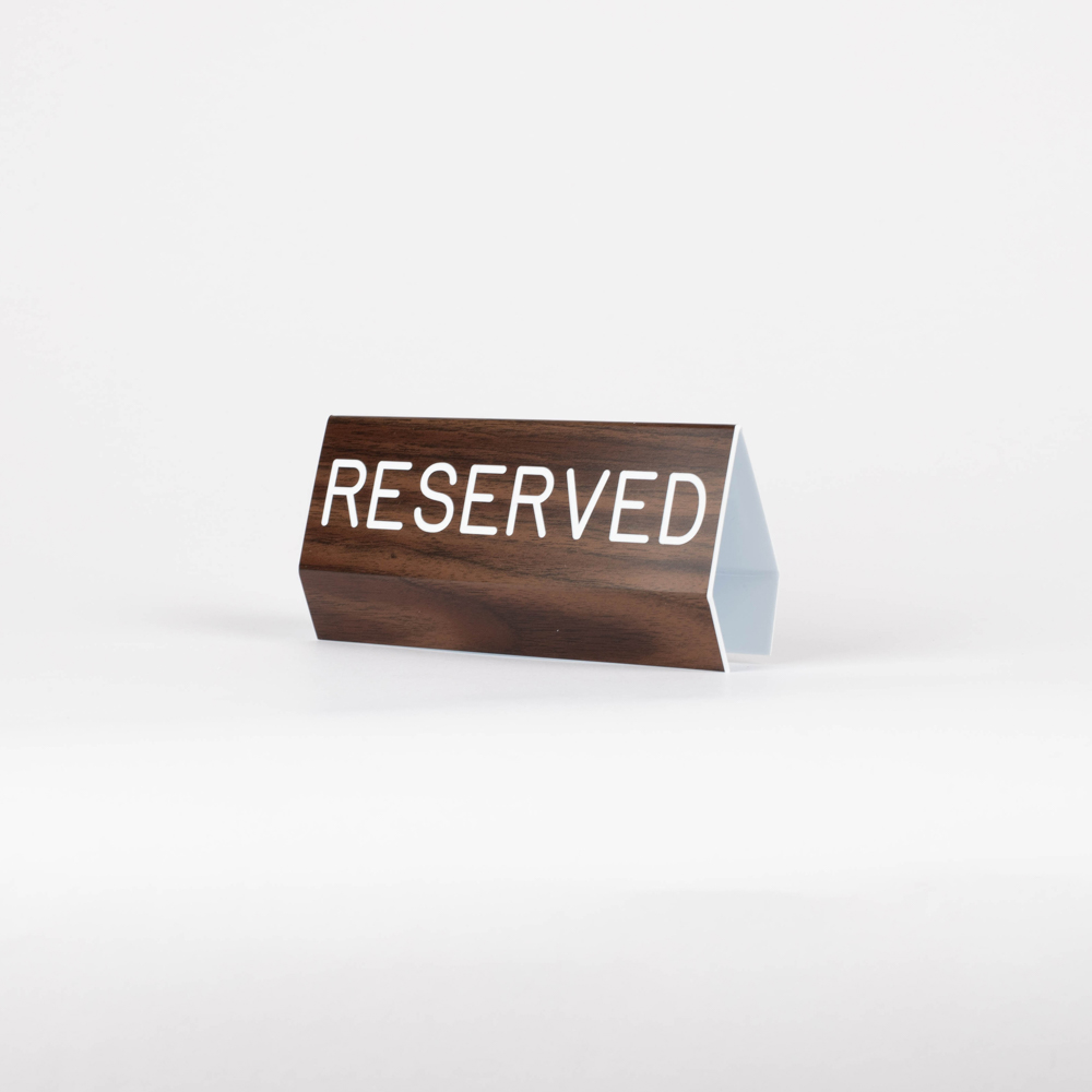 Sign Engraved Pew Reserved Walnut Grain Plastic 3 x 6 - Image 3