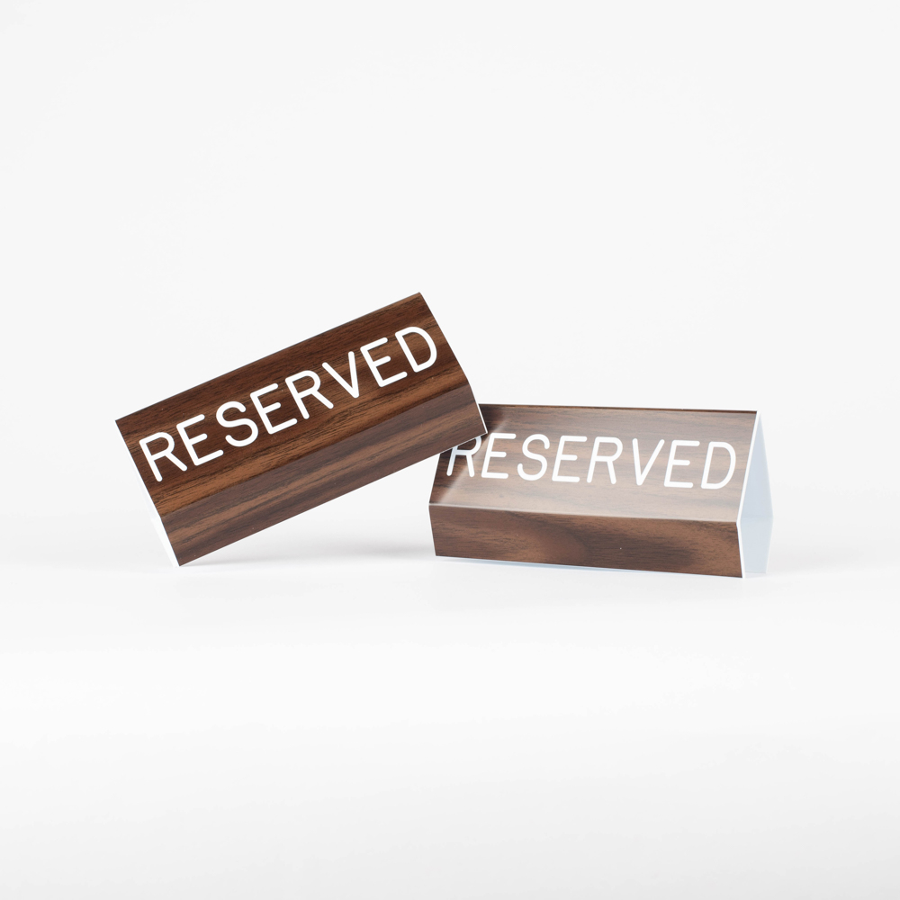 Sign Engraved Pew Reserved Walnut Grain Plastic 3 x 6 - Image 4