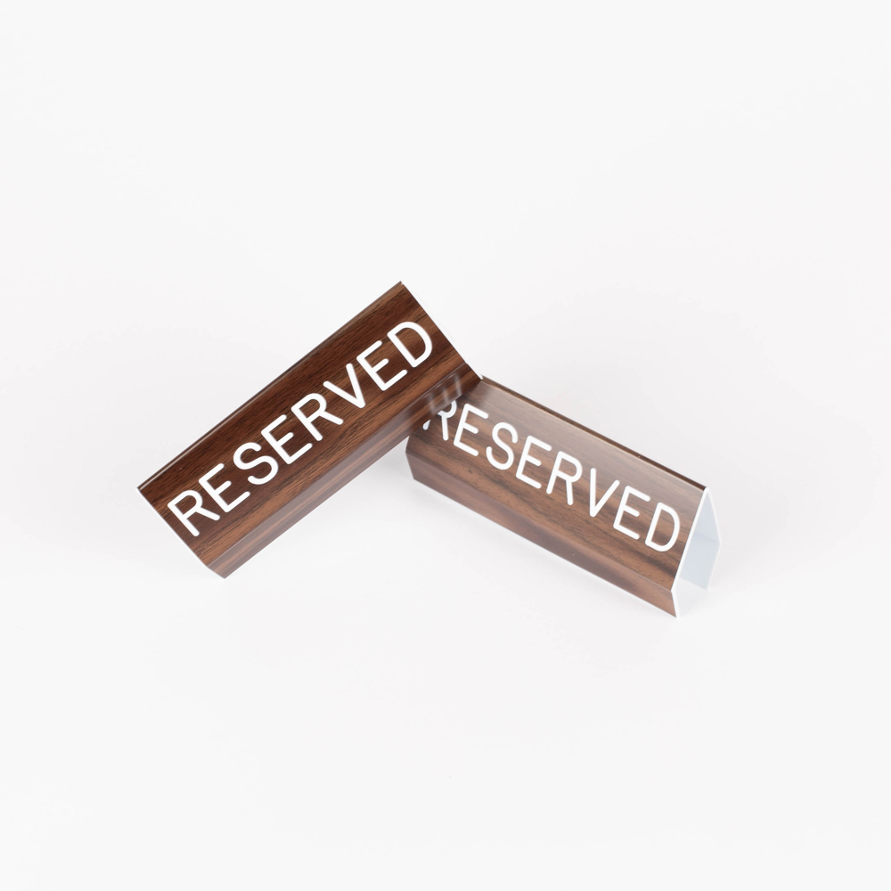 Sign Engraved Pew Reserved Walnut Grain Plastic 3 x 6 - Image 5