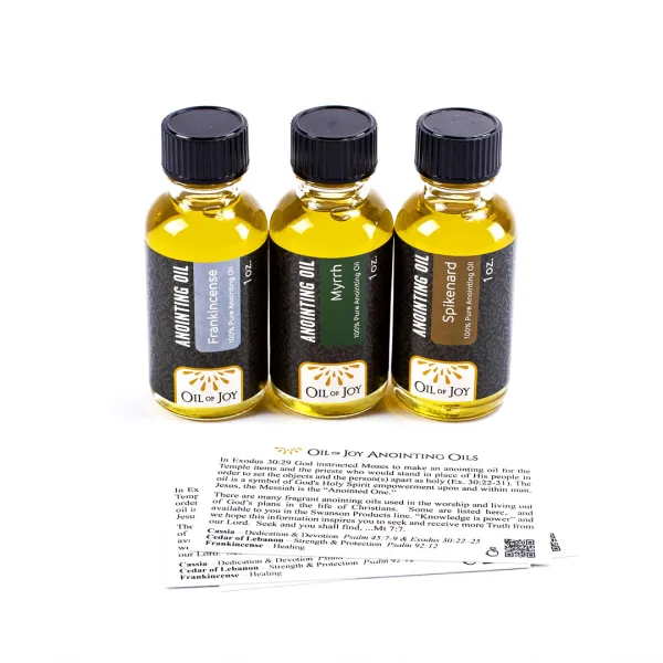 Anointing Oil Assortment 1 oz 3 PC (Myrrh, Spikenard, Frankincense) -Swanson Christian Product