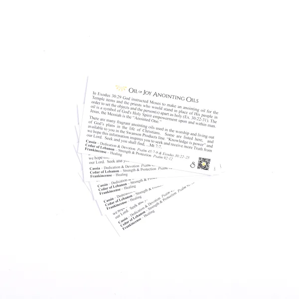 Pocket Card- Oil of joy anointing oils- Swanson Christian Products