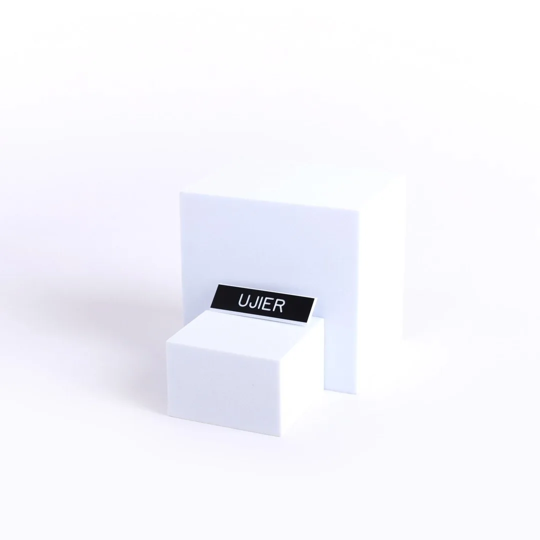 Badge metal Spanish Ujier/Usher Black Pin- Swanson Christian Products