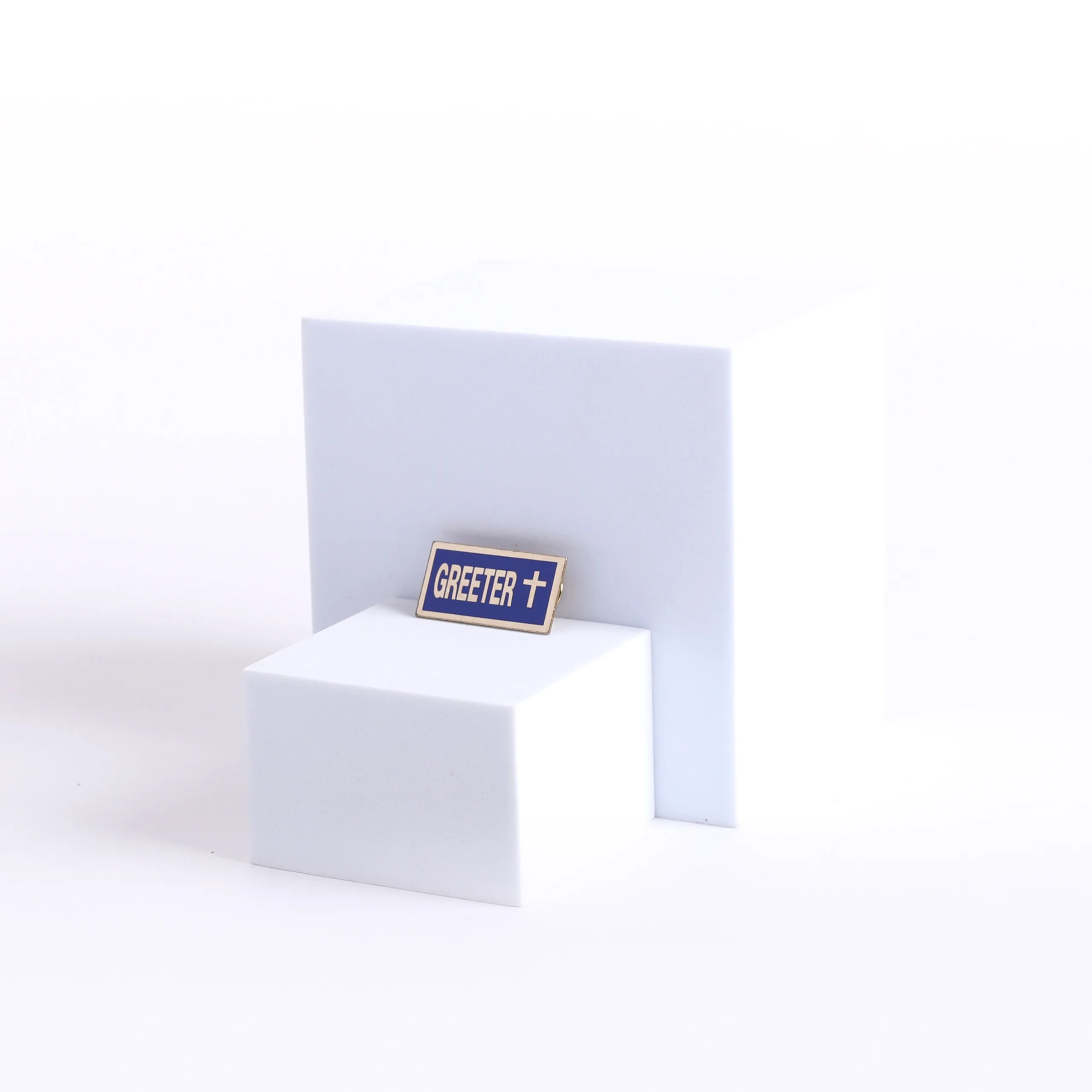 Badge Greeter Blue/Gold- Swanson Christian Products