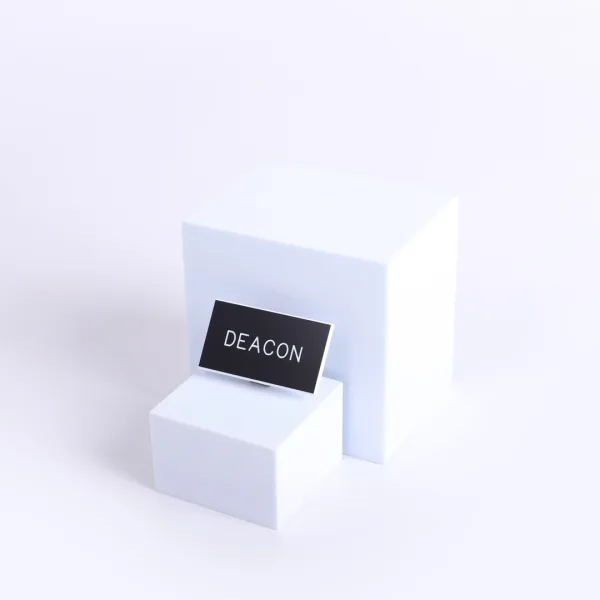 Badge Engraved Deacon Black Pin- Swanson Christian Products