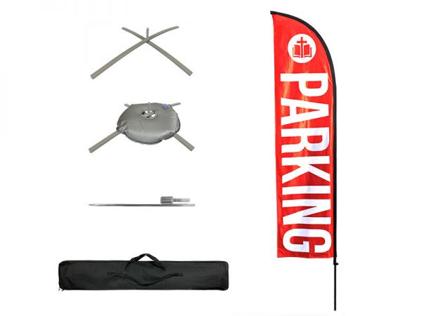 Flag Parking Red Pole Kit w Case- Swanson Christian Products