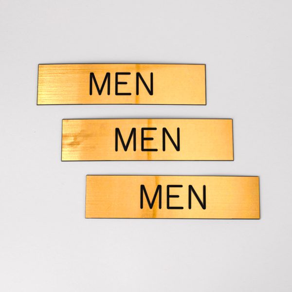 Engraved Sign Men Adhesive Back Gold | Swanson Christian Products