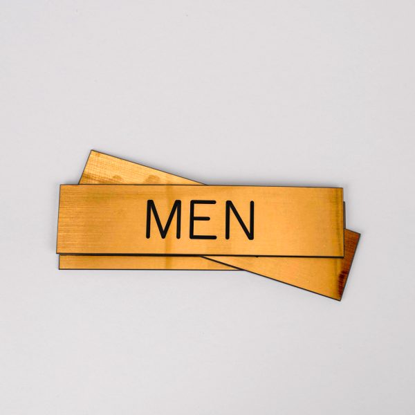 Engraved Sign Men Adhesive Back Gold | Swanson Christian Products