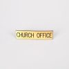 Engraved Sign Church Office Adhesive Black Gold- Swanson Christian Products