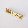 Engraved Sign Church Office Adhesive Black Gold- Swanson Christian Products