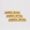 Engraved Sign Church Office Adhesive Black Gold- Swanson Christian Products