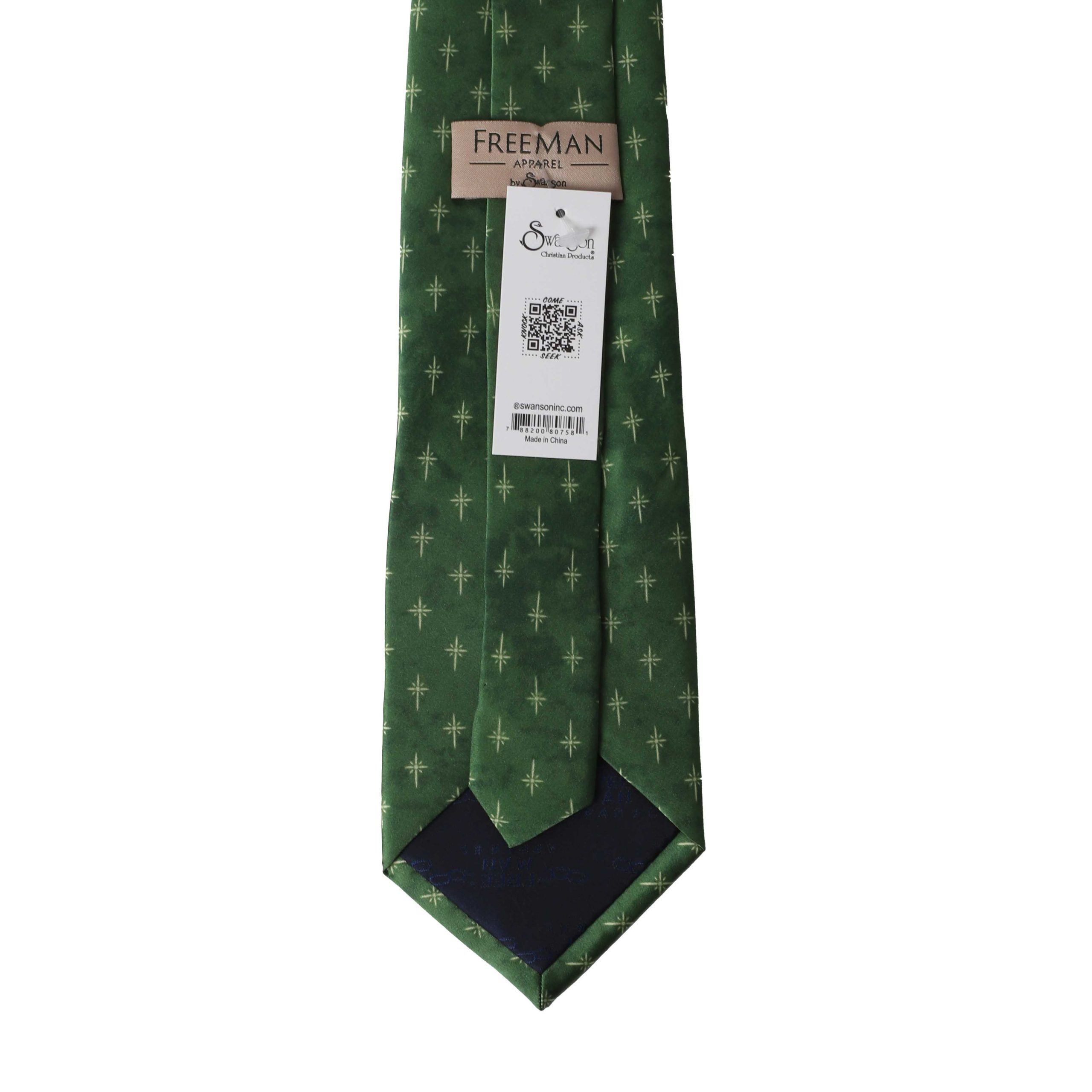 Freeman Tie Silk Star Cross Green - Image 8
