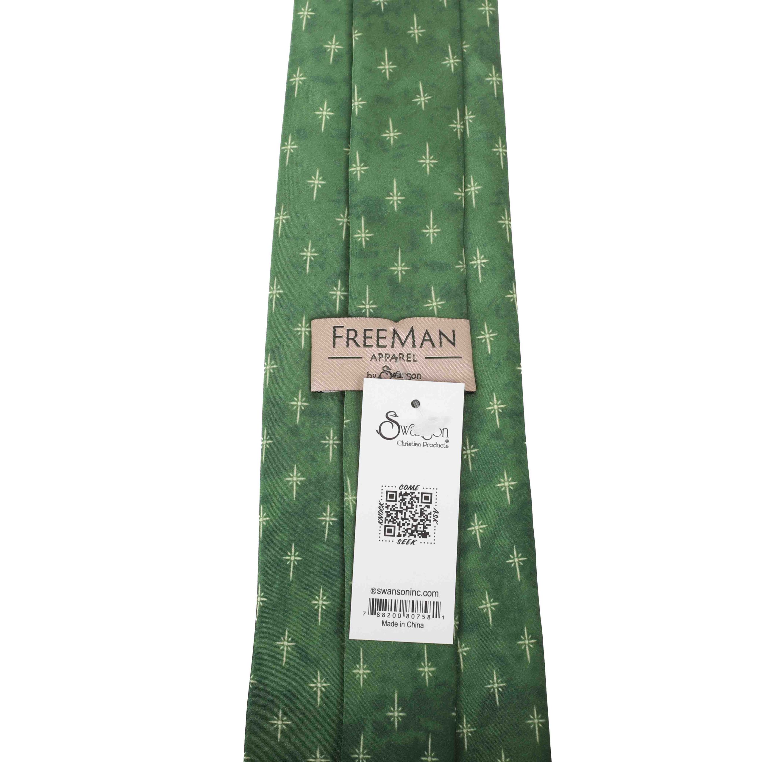Freeman Tie Silk Star Cross Green - Image 3