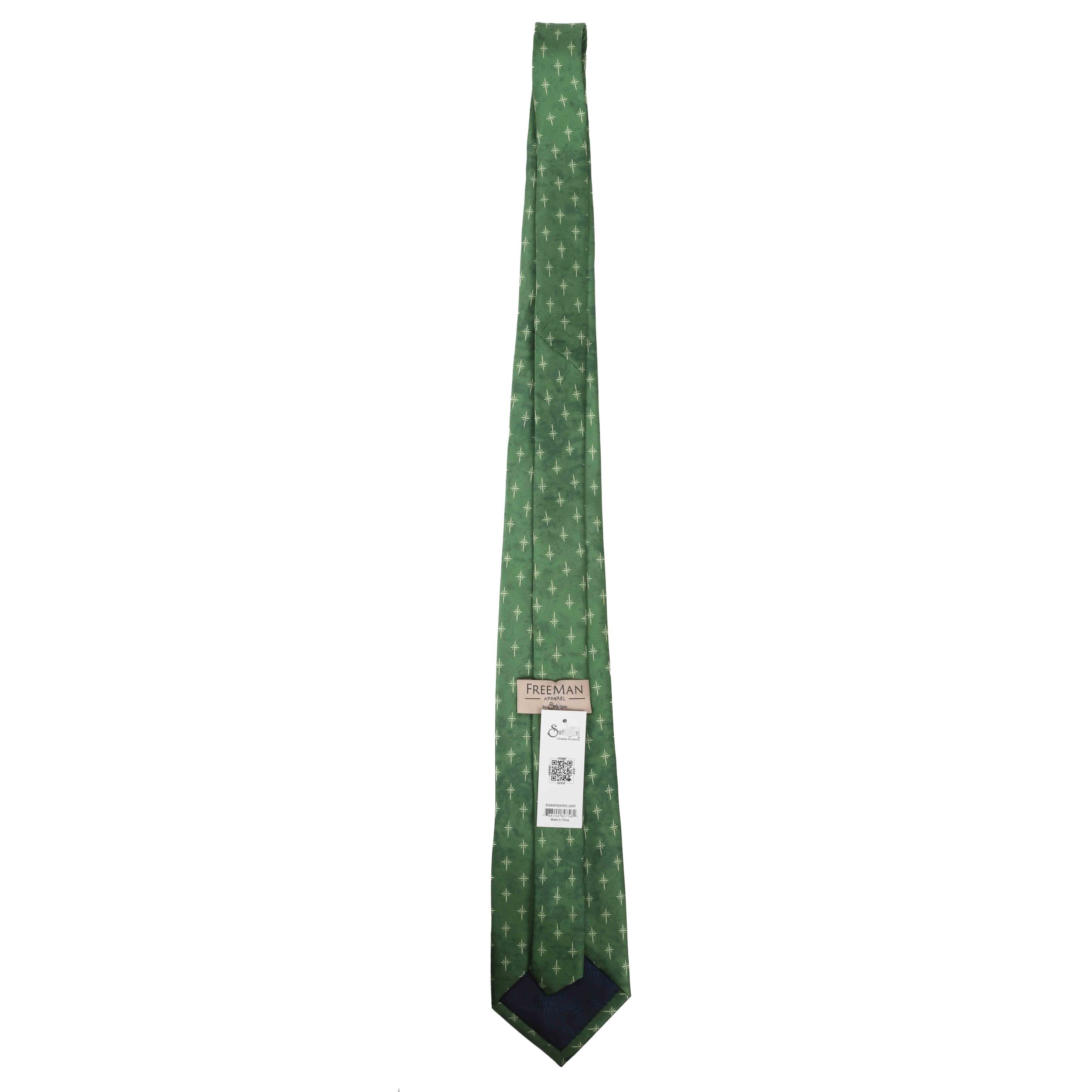 Freeman Tie Silk Star Cross Green - Image 7