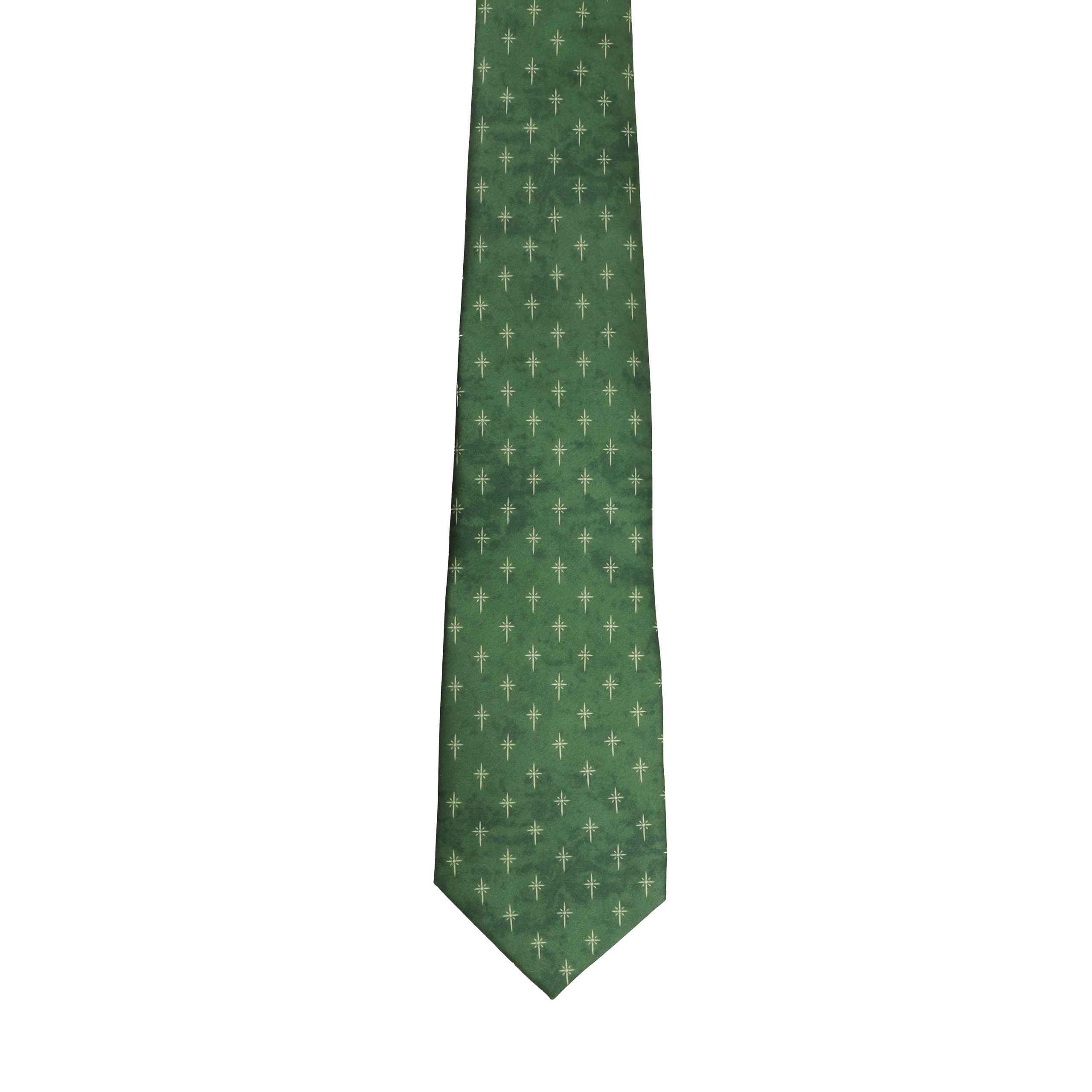 Freeman Tie Silk Star Cross Green - Image 4