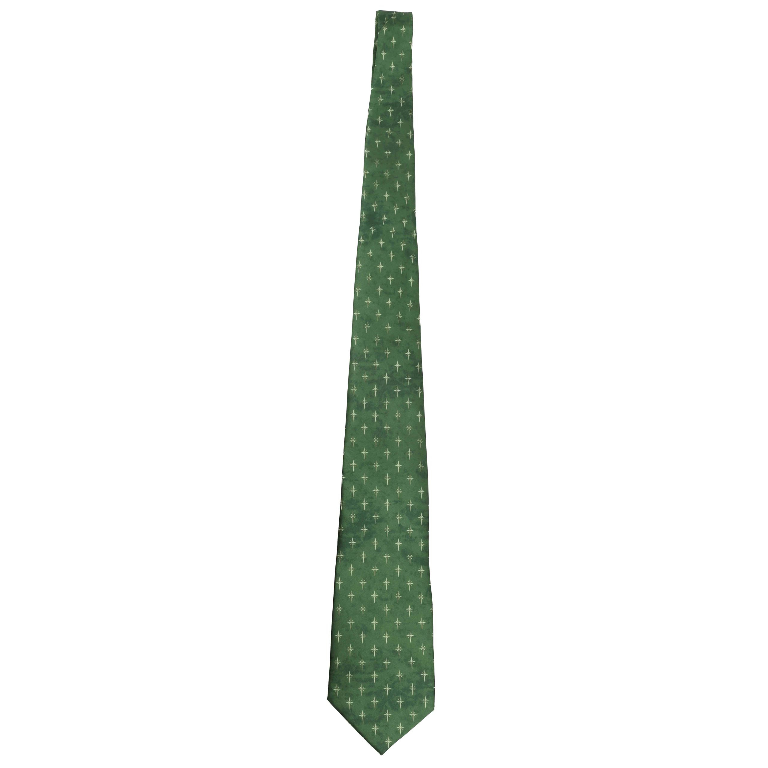 Freeman Tie Silk Star Cross Green - Image 5