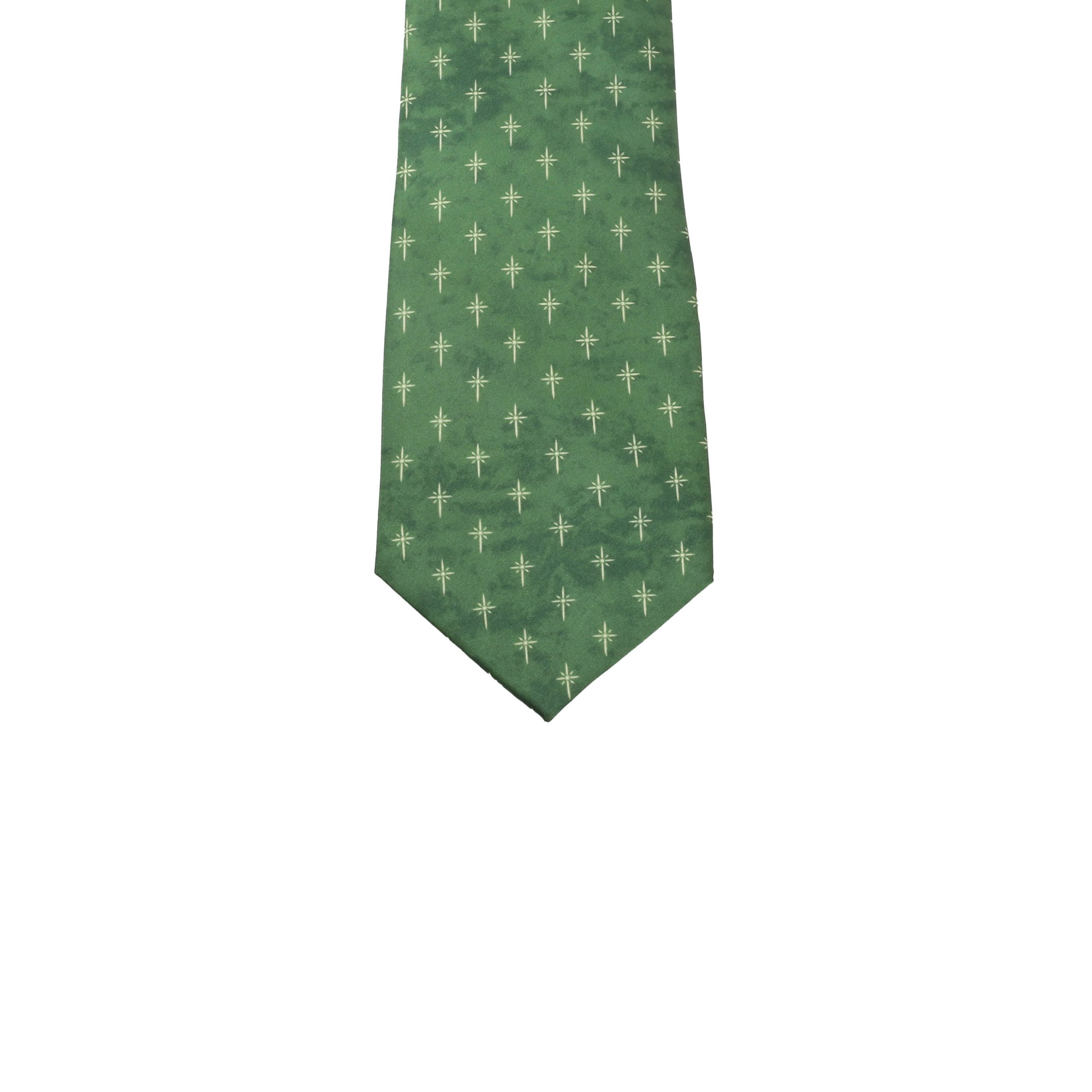Freeman Tie Silk Star Cross Green - Image 6