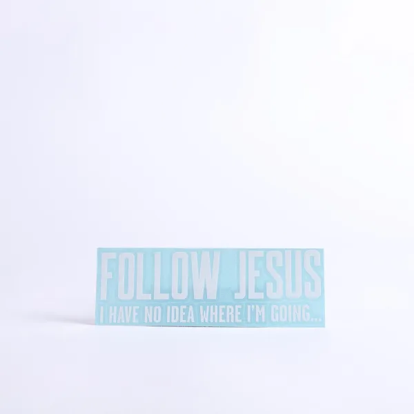 Multi-Purpose Decal - Follow Jesus - White - 3.5Inx8In | Swanson Christian Products
