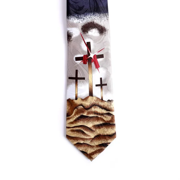 Tie Polyester - Three Crosses with Twinkle | Swanson Christian Products