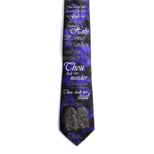 Tie Polyester - Ten Commandment - Blue | Swanson Christian Products