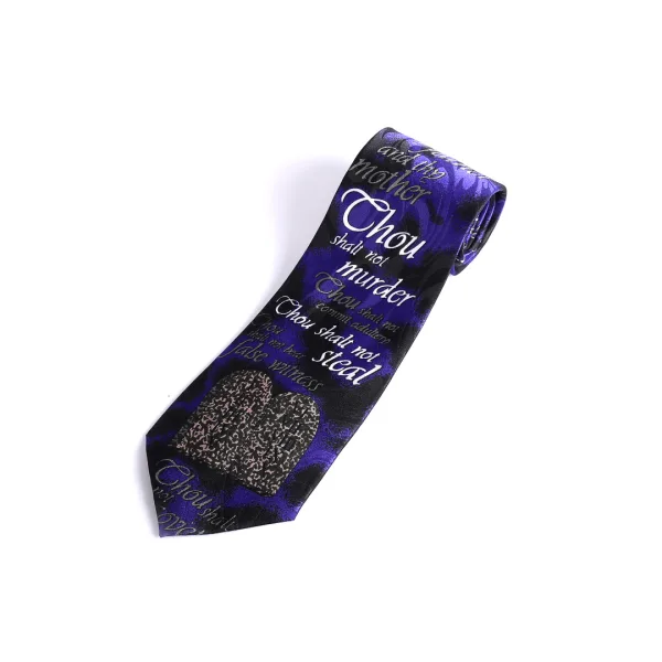Tie Polyester - Ten Commandment - Blue | Swanson Christian Products