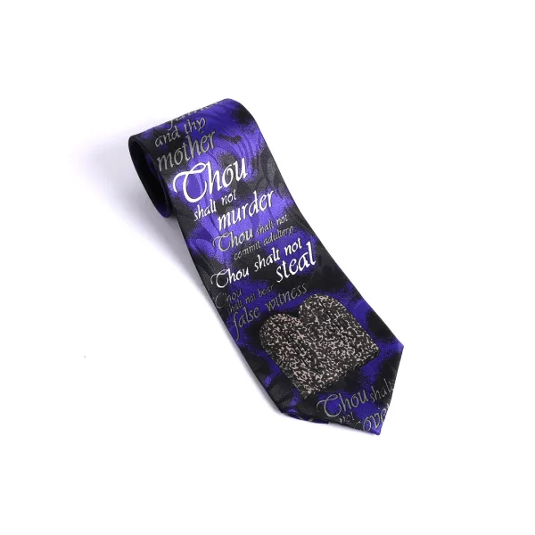 Tie Polyester - Ten Commandment - Blue | Swanson Christian Products