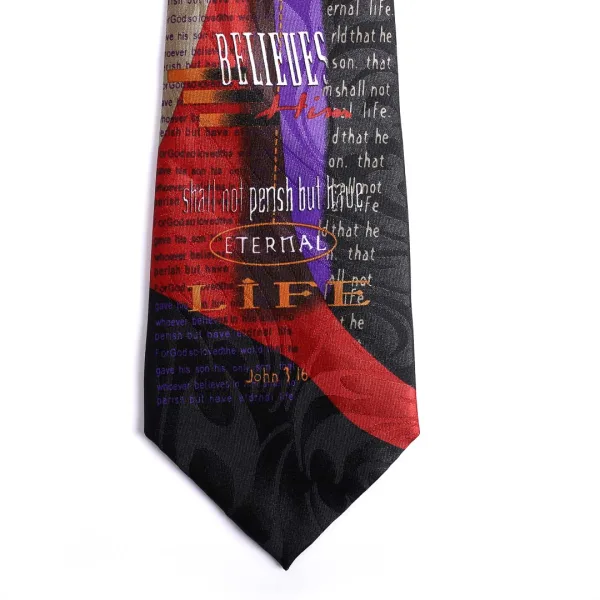 Tie Polyester - John 3:16 - Black | Swanson Christian Products